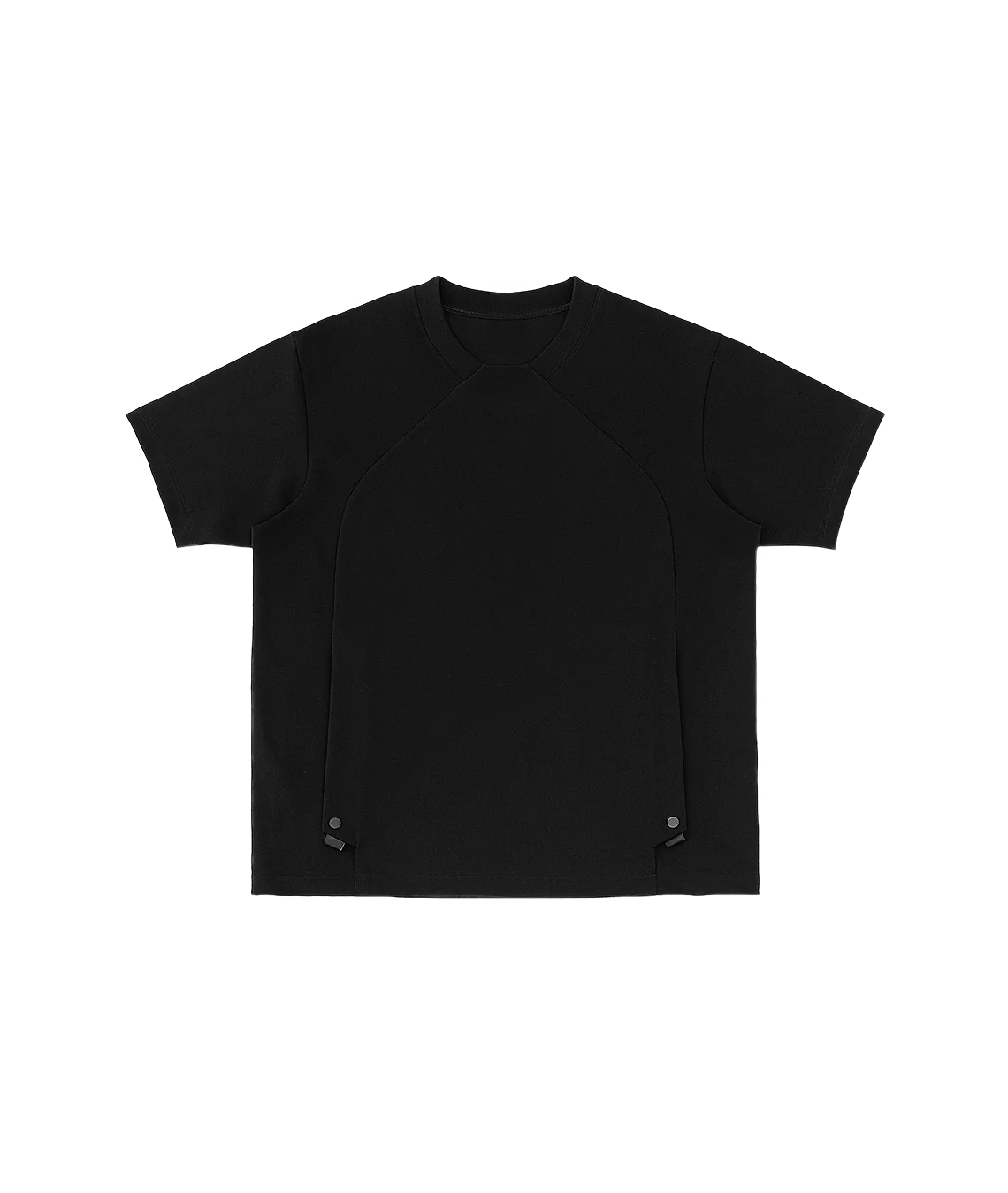Black t-shirt on a white background
