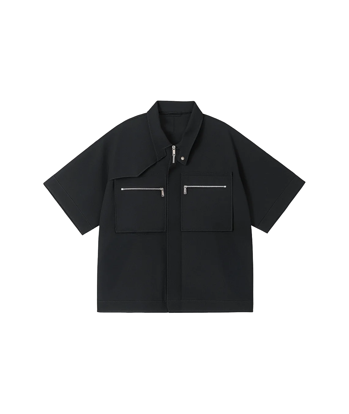 Black jacket with zippers on a white background