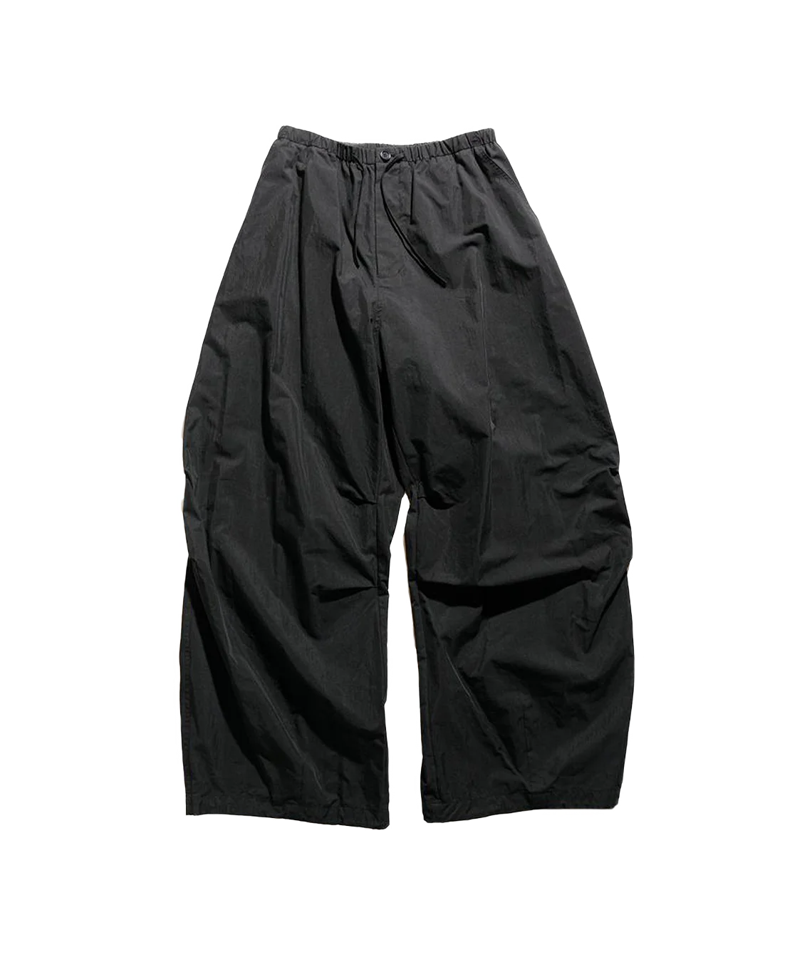 Black wide-leg pants on a white background